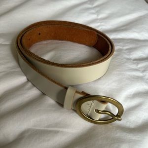 White/cream belt with gold buckle size medium - large